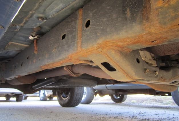 Rust-protected frame after lanolin application